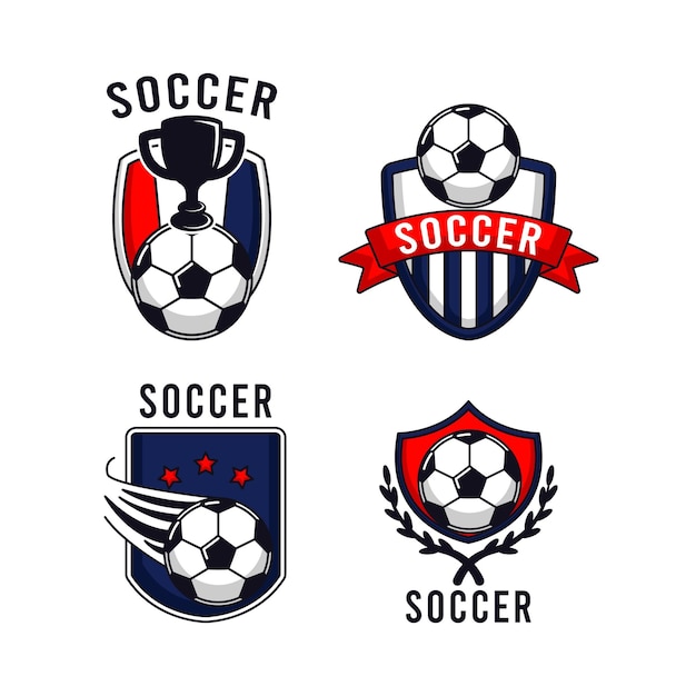 Simple soccer football logo design template