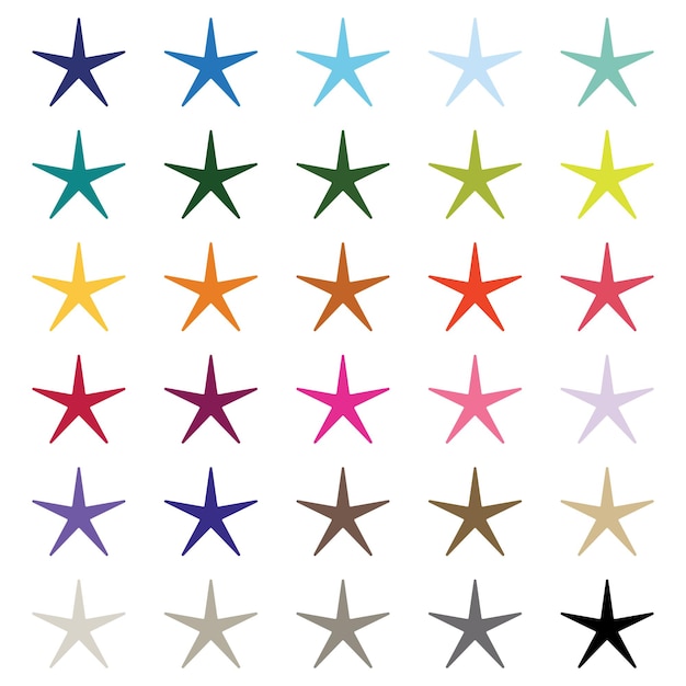 Simple Star Design Clipart Set