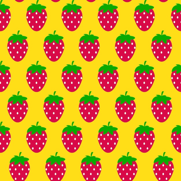 Simple Strawberry Seamless Pattern Background Vector Illustratio