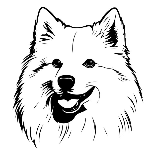 Vector a simple yet striking black and white illustration of a friendly dogs face perfect for dog lovers designs and projects