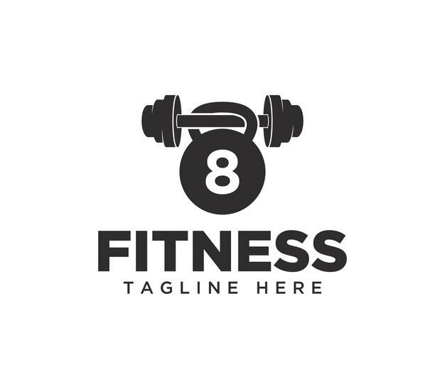 Vector simple stylized gym fitness logo