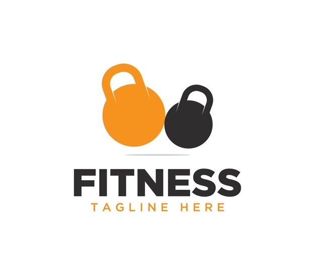 Vector simple stylized gym fitness logo