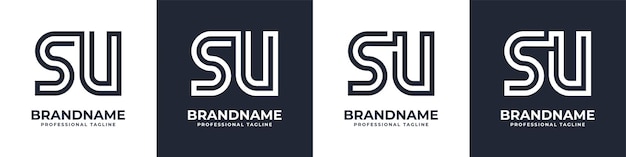 Simple SU Monogram Logo suitable for any business with SU or US initial