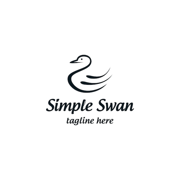 Simple Swan logo design vector illustration