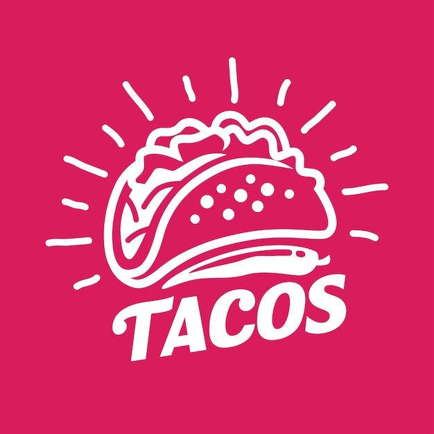 Vector simple taco logo design for street food restaurant and franchise