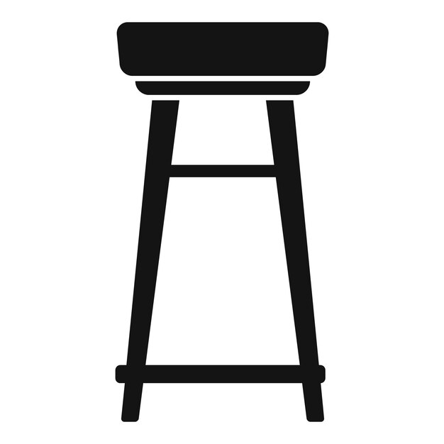 Vector simple tall bar stool standing on white background