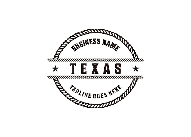 Simple Texas logo design template vintage retro