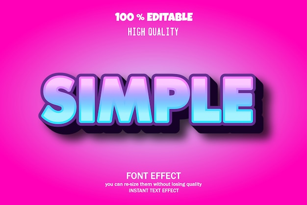 simple text, editable font effect 