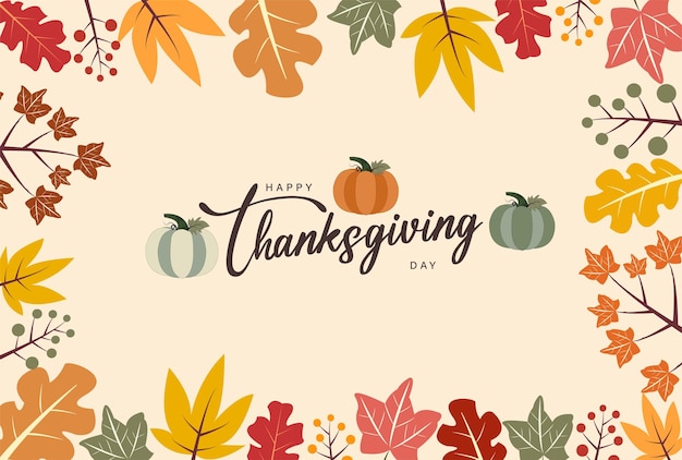 Simple Thanksgiving Greeting Card Vector Illustration. Suitable for Poster, Banner, Flyer