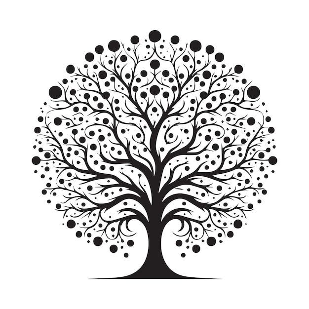 Simple tree decor silhouette vector illustration image abstract black tree