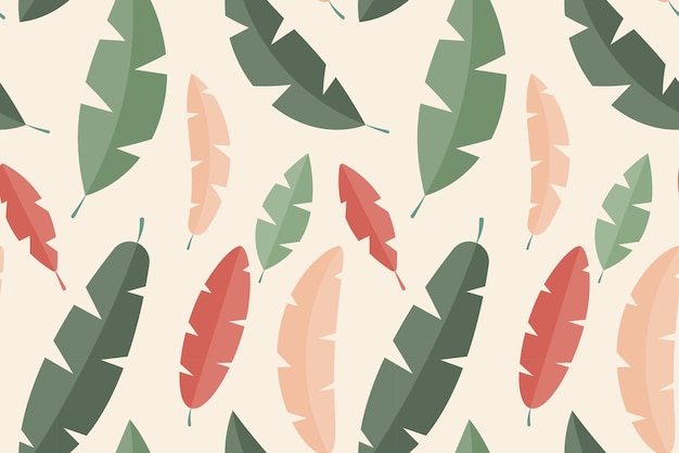 simple tropical leaves seamless pattern