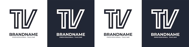 Simple TV Monogram Logo suitable for any business with TV or VT initial