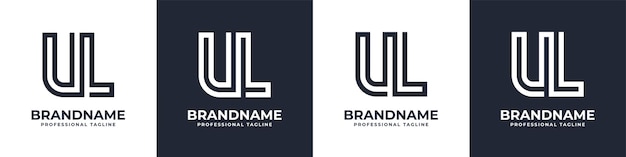 Vector simple ul monogram logo suitable for any business with ul or lu initial