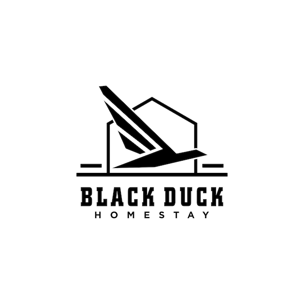 Simple and unique black and white flat logo design