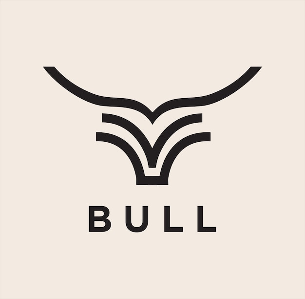 Simple Unique Cattle Logo Linear Design