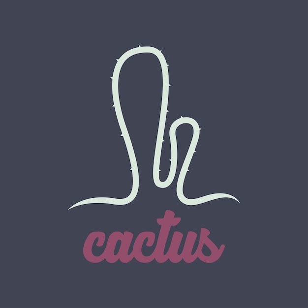 Simple and Unique Double Meaning Cactus Logo Design Concept Vector