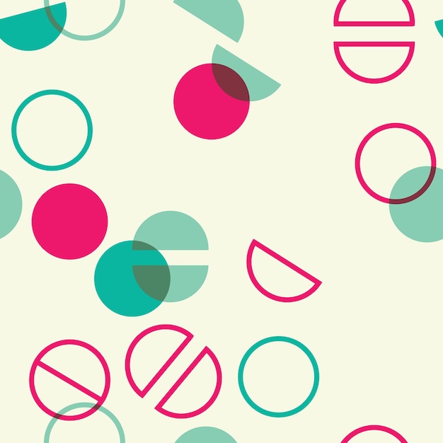 Simple universal colorful geometric seamless pattern with circle lap and split times