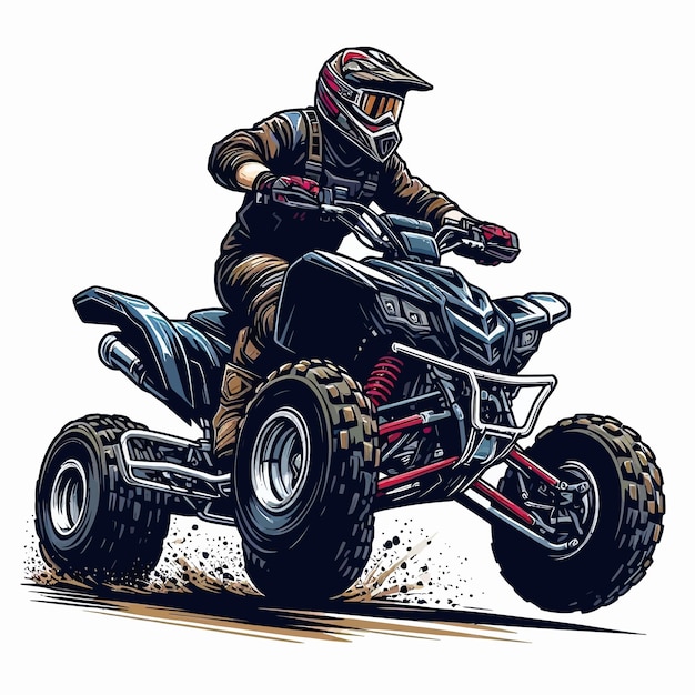 Simple Vector Art Illustration of Fantastic ATV Motor