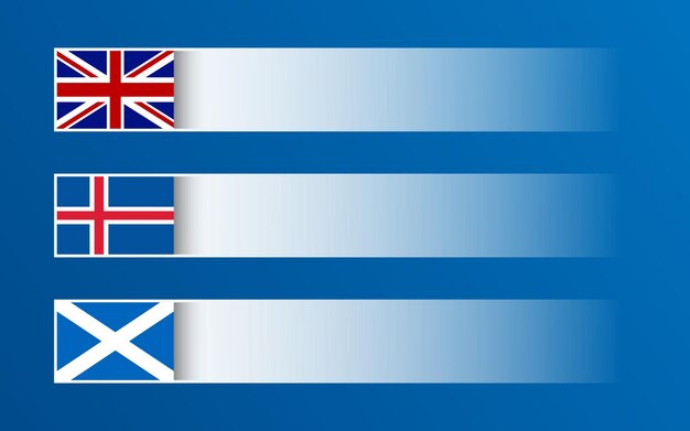 Vector simple vector banner made in britain made in scotland made in iceland modern illustrations