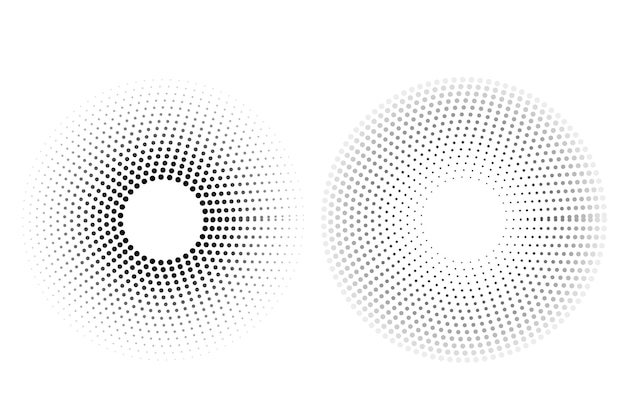 Simple Vector Black and White Circular Halftone, isolated on white