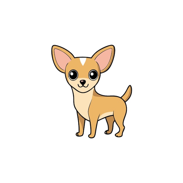 Vector a simple vector cartoon chihuahua dog stands