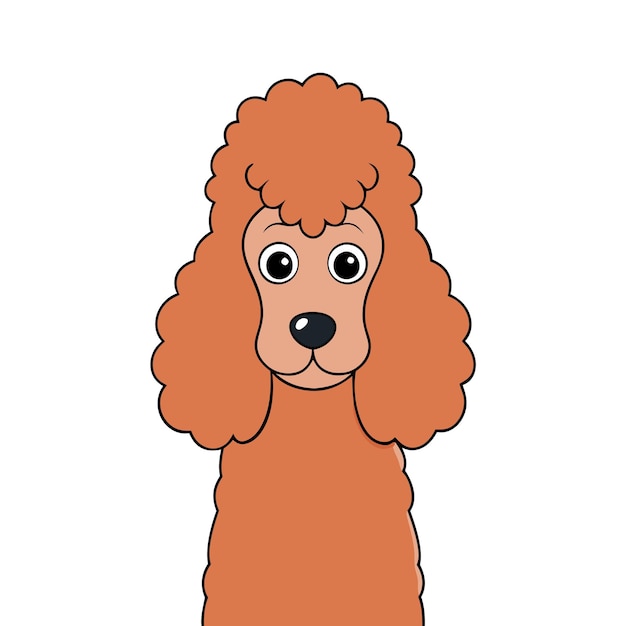 Vector a simple vector cartoon poodle dog sad