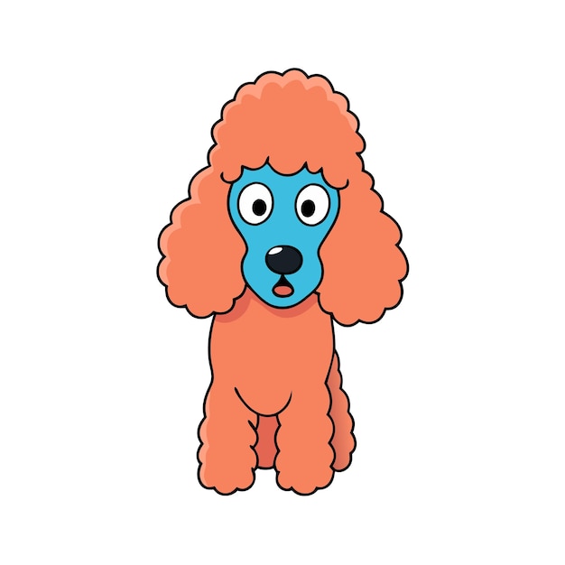 Vector a simple vector cartoon poodle dog surprised