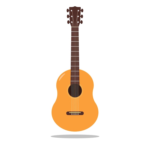 Simple vector guitar with six strings