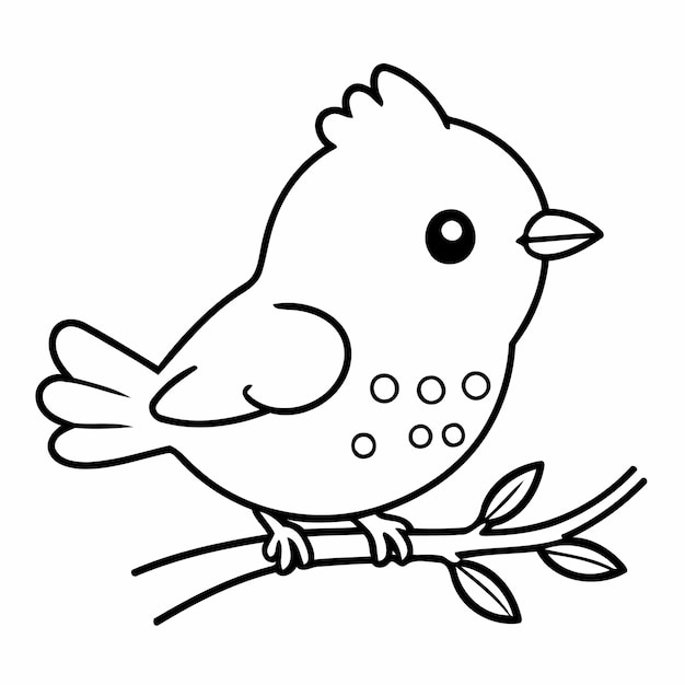 Simple vector illustration of Bird drawing for toddlers book