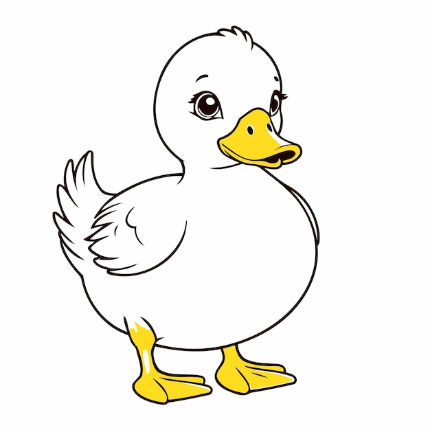 Simple vector illustration of Duck drawing for toddlers book