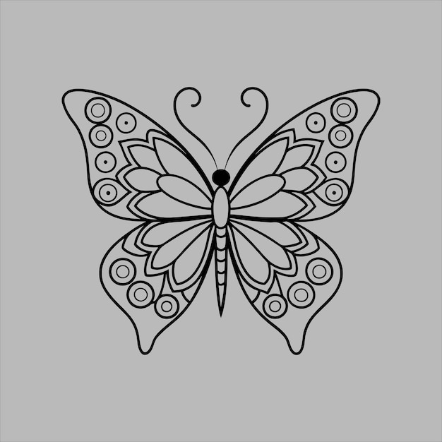 A simple vector illustration of an elegant butterfly art