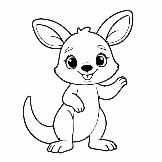 Simple vector illustration of Kangaroo for children colouring activity