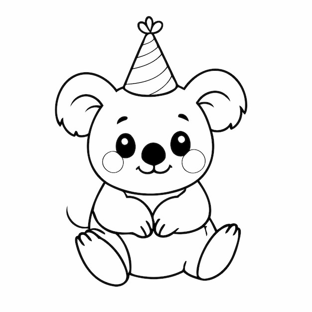 Vector simple vector illustration of koala doodle colouring activity for kids