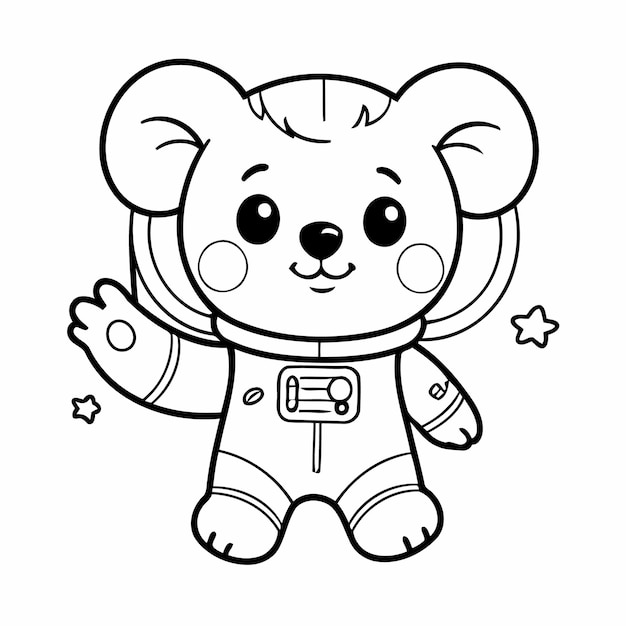 Vector simple vector illustration of koala hand drawn for kids page