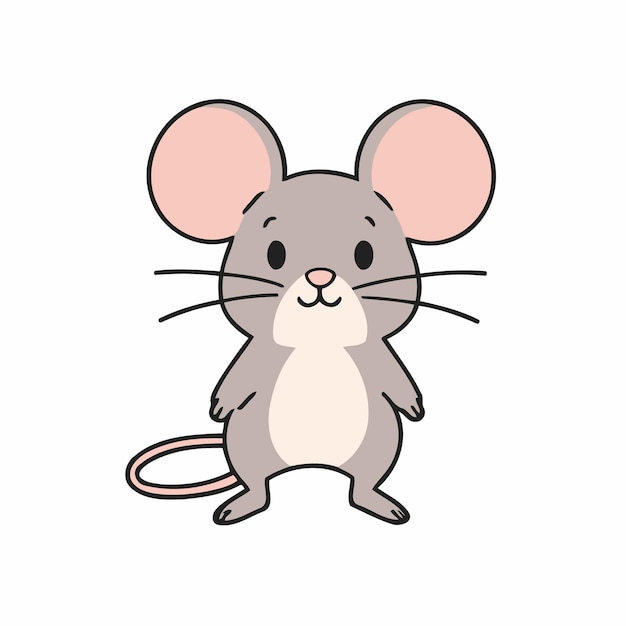 Simple vector illustration of a Mouse for kids book