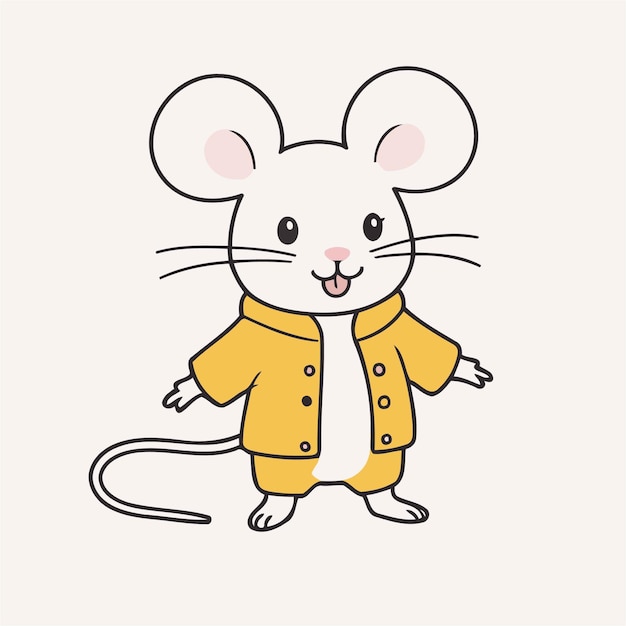 Vector simple vector illustration of a mouse for kids book