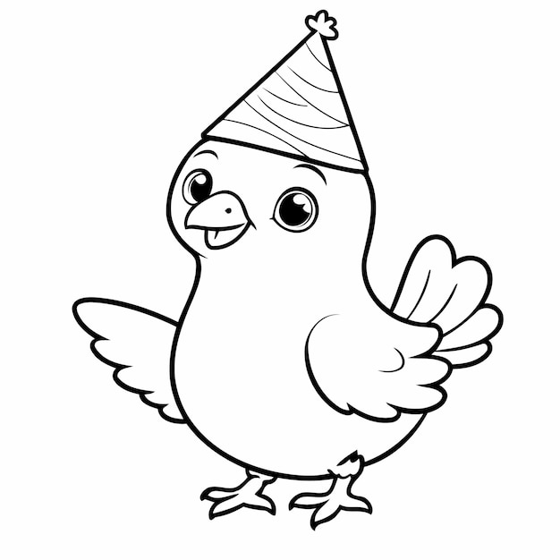 Simple vector illustration of pigeon for children colouring activity