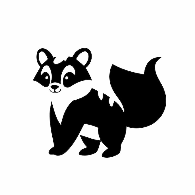 Simple vector illustration of Skunk drawing for toddlers coloring activity