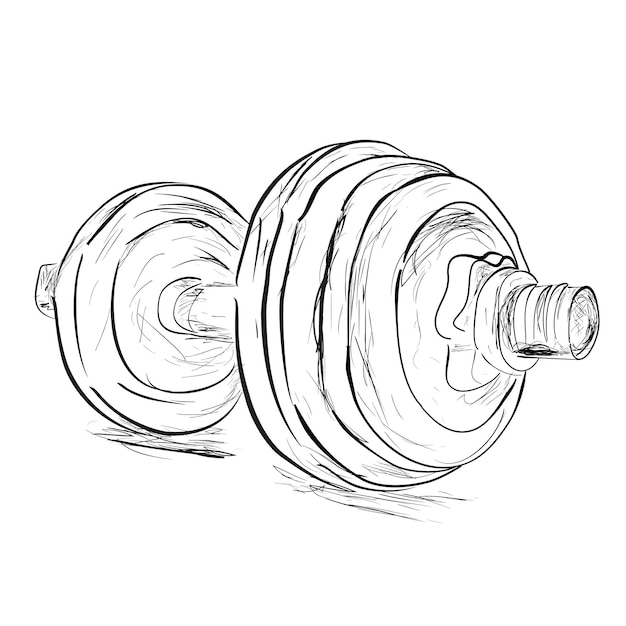 Simple Vector Sketch of dumbell Isolated on White