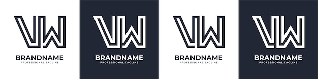 Simple VW Monogram Logo suitable for any business with VW or WV initial