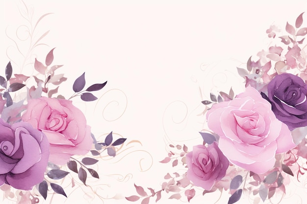 Simple Watercolor Roses Vector Illustration