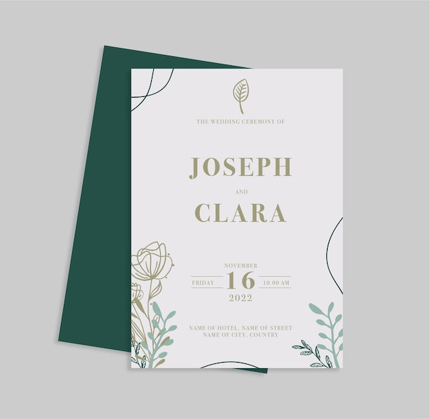 Vector simple wedding invitaion template