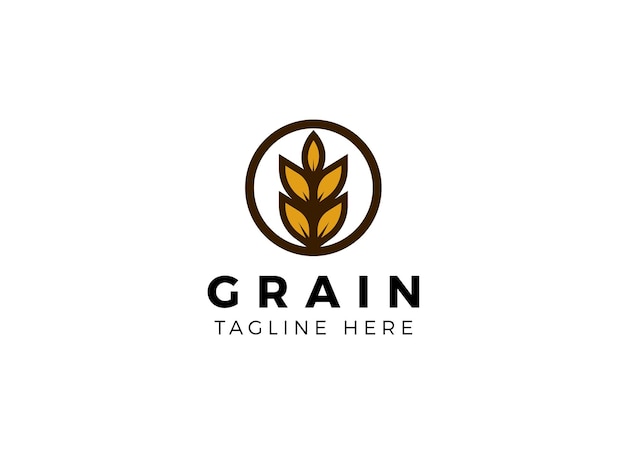 simple wheat or grain vector icon logo design