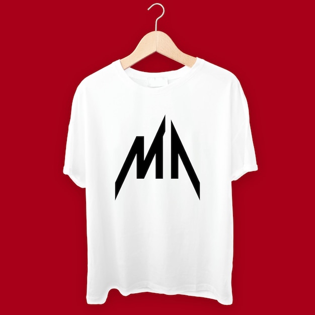 Simple white fabric tshirt design and white hanging tshirt mockup design