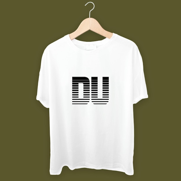 Simple white fabric tshirt design and white hanging tshirt mockup design