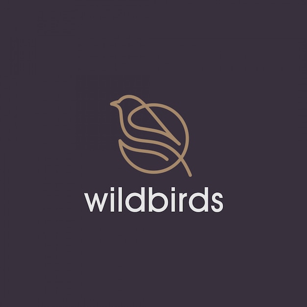 simple wild bird line logo