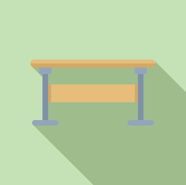 Vector simple wooden desk with metal legs illustration