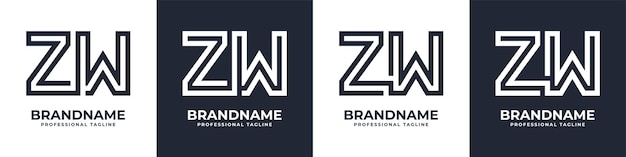 Simple ZW Monogram Logo suitable for any business with ZW or WZ initial