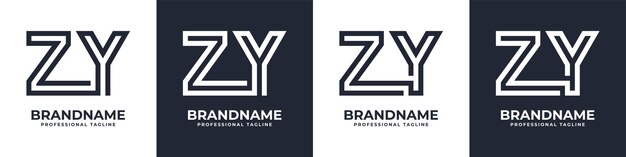 Simple ZY Monogram Logo suitable for any business with ZY or YZ initial