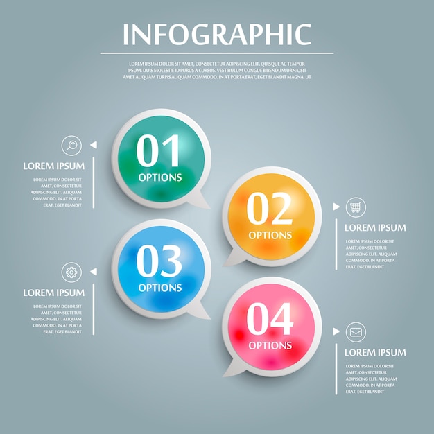 Simplicity infographic design with speech bubble elements